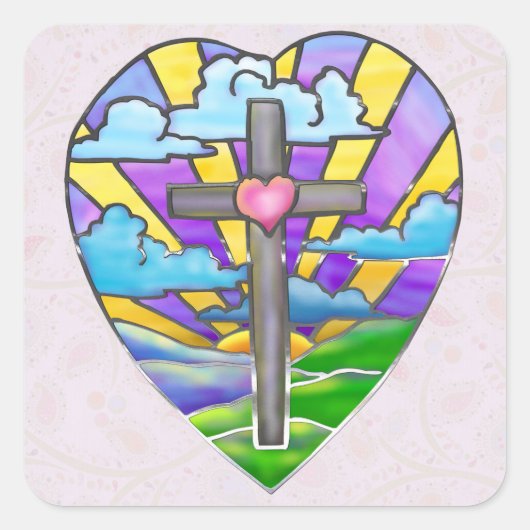 サンライズカトリックフォークアートイースター スクエアシール (正面)