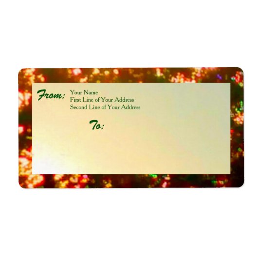 サンライズクリスマスライト写真1、バージョン2 ラベル (正面)