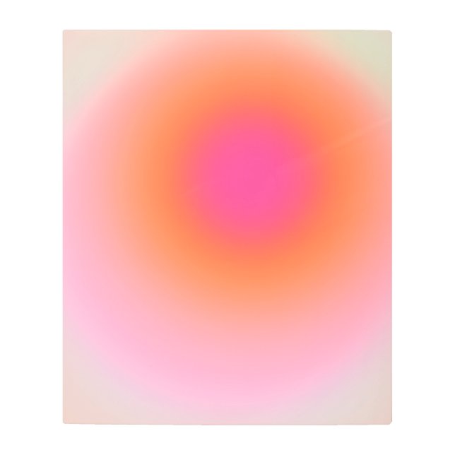 サンライズグラデーション – ベージュピンクオレンジ メタルプリント (正面)