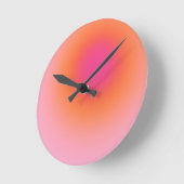 サンライズグラデーション – ベージュピンクオレンジ ラウンド壁時計 (傾斜)