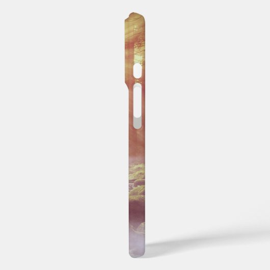 サンライズゴールデンアワーの霧の多い森の中の雄シカ Case-Mate iPhoneケース (裏面 / 左)