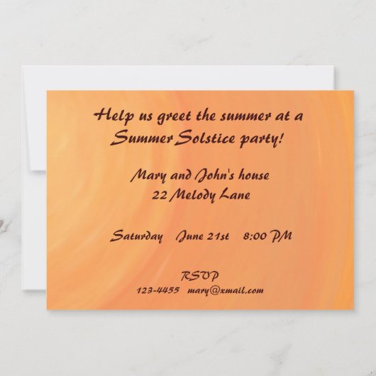 サンライズサマー至パーティの招待状 招待状 (裏面)