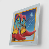 サンライズサンセットウエスタンカウボーイブーツ壁時計 スクエア壁時計 (傾斜)