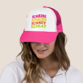 サンライズサンセットサンバーリピーターカラフルサマー キャップ (インサイチュ)