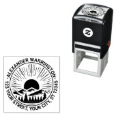 サンライズサンセットバックマウンテンズネームRetnアドレス セルフインキングスタンプ (インサイチュ)