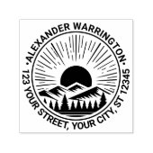 サンライズサンセットバックマウンテンズネームRetnアドレス セルフインキングスタンプ (デザイン)