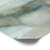 サンライズサンセットビーチ海水彩垂直 ポスター (角)