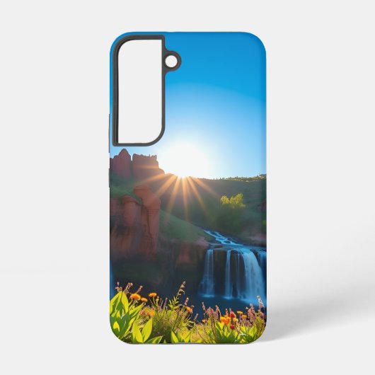 サンライズサンドストーン滝の風景 SAMSUNG GALAXYケース (裏面)