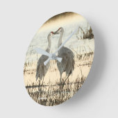 サンライズサンドヒルクレーンペア ラウンド壁時計 (傾斜)