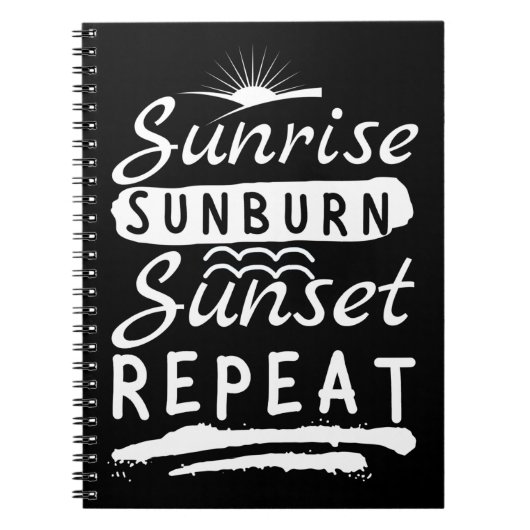 サンライズサンバーンサンセットリピート夏ビーチ ノートブック (正面)