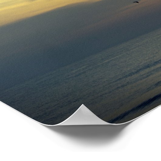 サンライズサーファーとバードフォト飛んでいるの夢 ポスター (角)