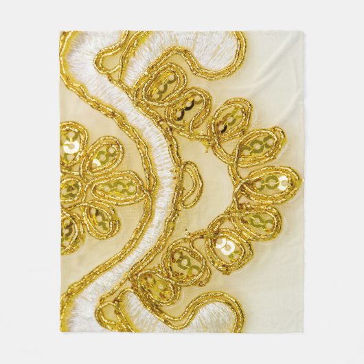サンライズシークイン:ゴールデンレースエレガンス フリースブランケット (正面)