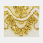 サンライズシークイン:ゴールデンレースエレガンス フリースブランケット (正面(横))