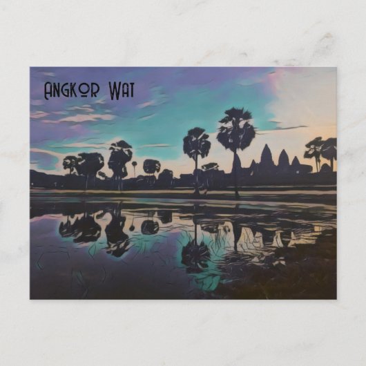 サンライズスタイルのアンコールワット寺院 ポストカード (正面)