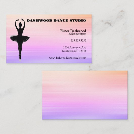サンライズストリークスダンサーダンスインストラクターバレエ 名刺 (正面/裏面)