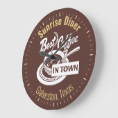 サンライズダイナーレストラン ラージ壁時計 (傾斜)