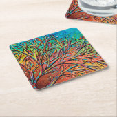 サンライズツリートップバードII スクエアペーパーコースター (アングル)