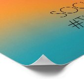 サンライズトロピカルビーチウェディングオンブレピンクウェルカム ポスター (角)