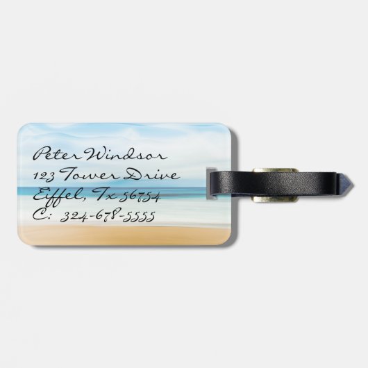 サンライズトロピカルビーチデザインラゲージタグ ラゲッジタグ (裏面横)