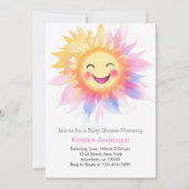 サンライズドリームアンドサンシャインビームズガールベビーシャワー 招待状 (正面)