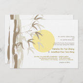 サンライズバンブーゼントロピカル中国の自然結婚ズ 招待状 (正面/裏面)