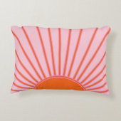 サンライズパステルピンクアンドオレンジサンシャイン アクセントクッション (裏面)