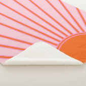 サンライズパステルピンクアンドオレンジサンシャイン シェルパブランケット (3/4)