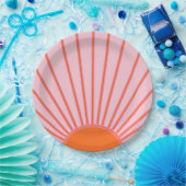 サンライズパステルピンクアンドオレンジサンシャイン ペーパープレート (パーティー)