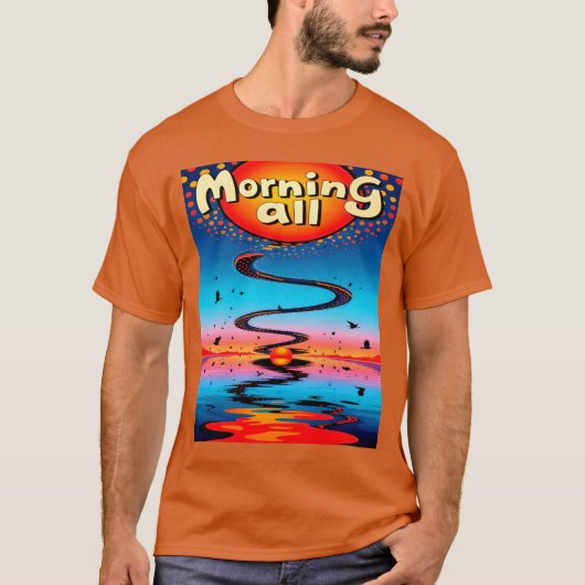サンライズパス:夢のような朝のデザイン Tシャツ (正面)