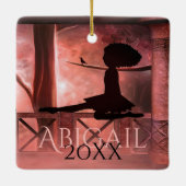 サンライズパーソナライズされたアイリッシュダンサー誕生日カード セラミックオーナメント (裏面)