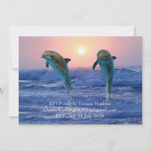 サンライズビーチでのイルカの結婚式 案内状 (裏面)