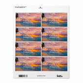 サンライズビーチとパームツリーズトロピカル ラベル (フルシート)