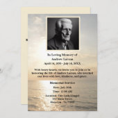 サンライズビーチ海葬儀記念 招待状 (正面/裏面)