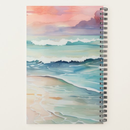 サンライズビーチ |年かわいらしパーソナライズされた1回のプランナー プランナー手帳 (裏面)