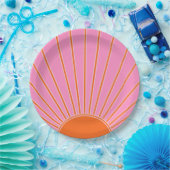 サンライズピンクアンドオレンジヴィンテージボホサンシャイン ペーパープレート (パーティー)