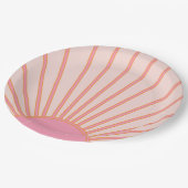 サンライズピンク抽象芸術レトロサンシャイン ペーパープレート (アングル)