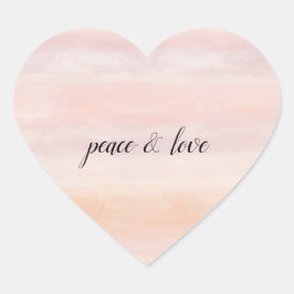 サンライズピーチ赤面ピンク絞り染めウォーターグラデーションカラー ハートシール