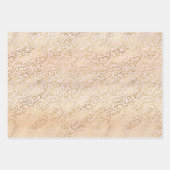 サンライズピーチ赤面ピンク金ゴールドヒョウ ラッピングペーパーシート (正面)