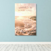 サンライズフォトデコールビーチと引用文 キャンバスプリント (インサイチュ (ウッドフロア))