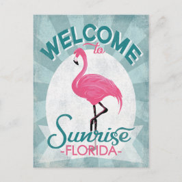 サンライズフロリダピンクフラミンゴレトロ ポストカード