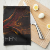 サンライズフローラレッド抽象芸術アートキッチンタオル キッチンタオル (四つ折り)