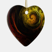 サンライズフローラレッド抽象芸術アートハートオーナメント セラミックオーナメント (右)