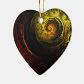 サンライズフローラレッド抽象芸術アートハートオーナメント セラミックオーナメント (左)