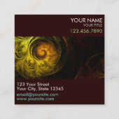 サンライズフローラレッド抽象芸術アートプロフェッショナル スクエア名刺 (裏面)