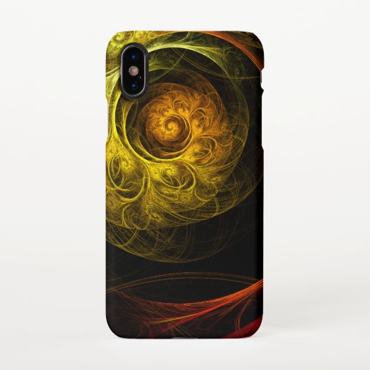 サンライズフローラレッド抽象芸術アートマット iPhoneケース (裏面)