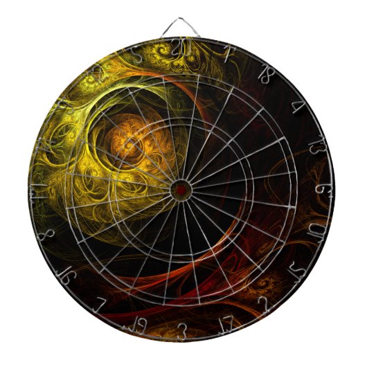 サンライズフローラレッド抽象芸術アート ダーツボード (正面)