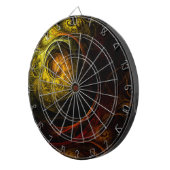 サンライズフローラレッド抽象芸術アート ダーツボード (正面右)