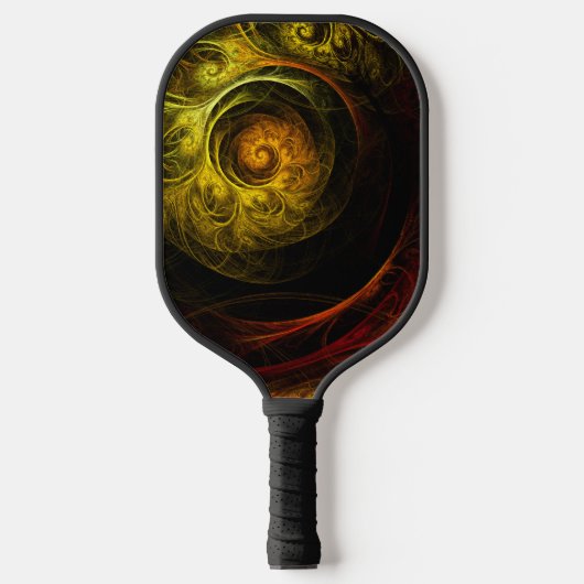 サンライズフローラレッド抽象芸術アート ピックルボールラケット (正面)