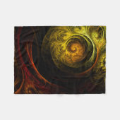 サンライズフローラレッド抽象芸術アート フリースブランケット (正面(横))