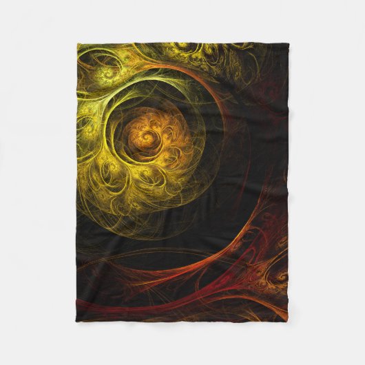 サンライズフローラレッド抽象芸術アート フリースブランケット (正面)